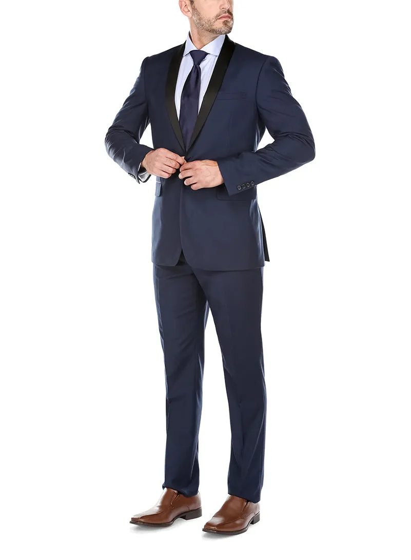 (38L) Blue 2 Piece Tuxedo Shawl Lapel Slim Fit