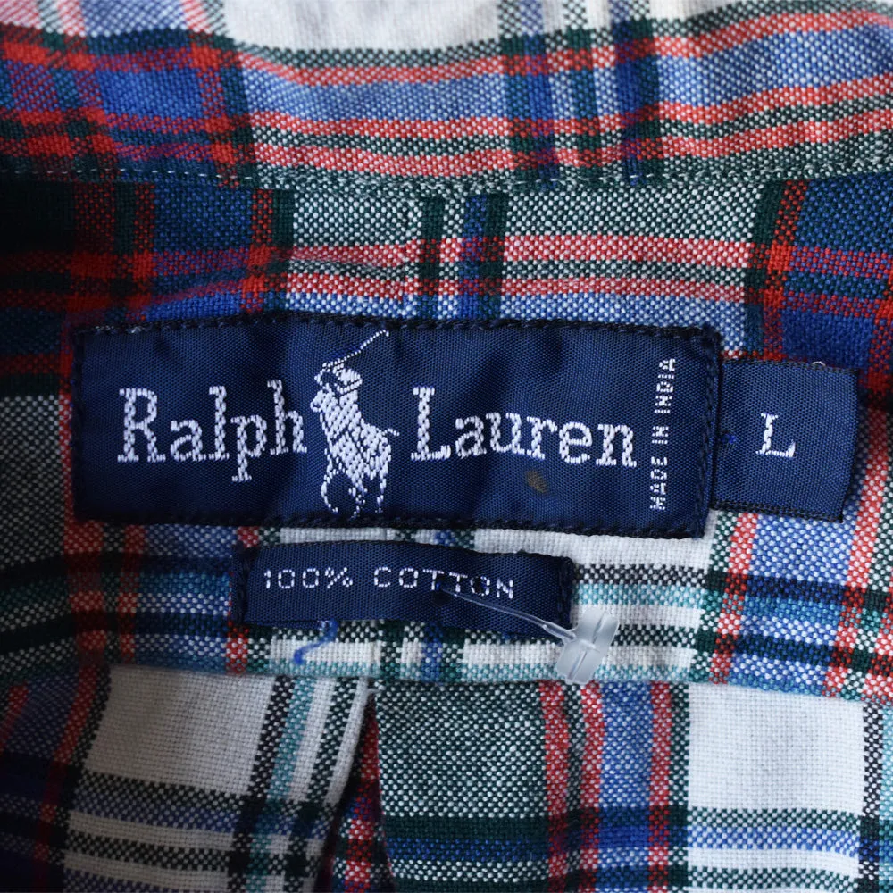90's　Ralph Lauren/ラルフ ローレン タータンチェック ボタンダウンシャツ　230815
