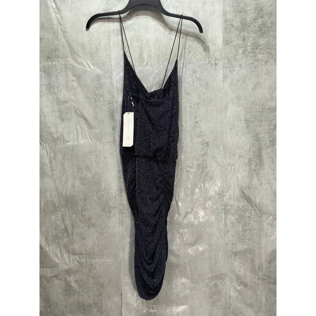 ALMOST FAMOUS Junior's Black Metallic Cowelneck Bodycon Pullover Mini Dress SZ L (10/11)