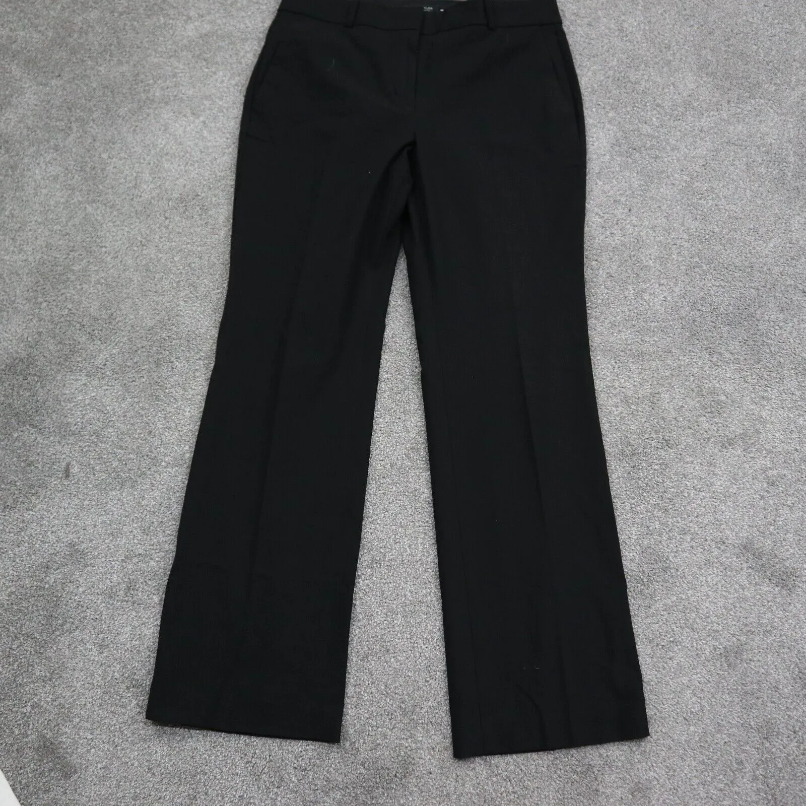 Ann Taylor Women Dress Pant Slash Pockets Wide Leg Mid Rise Black Size 6