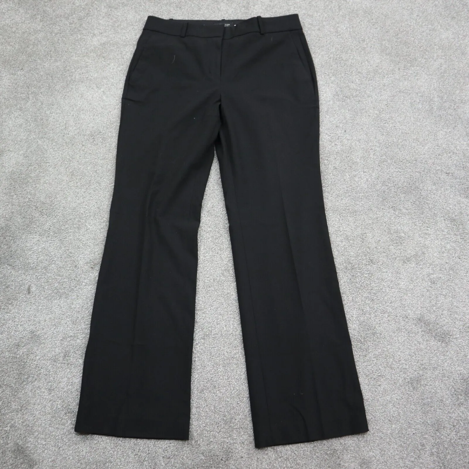 Ann Taylor Women Dress Pant Slash Pockets Wide Leg Mid Rise Black Size 6