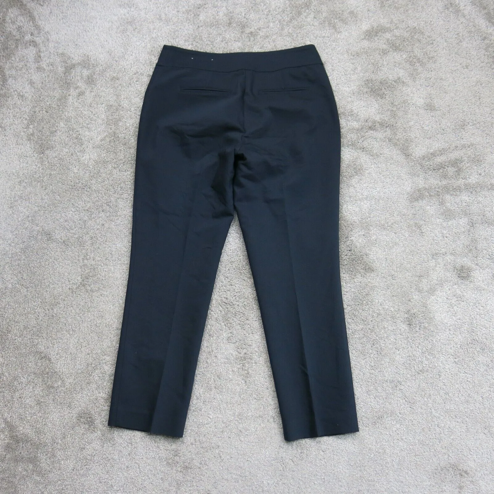 Ann Taylor Womens Curvy Dress Pants Mid Rise Zipper Pockets Navy Blue Size 0