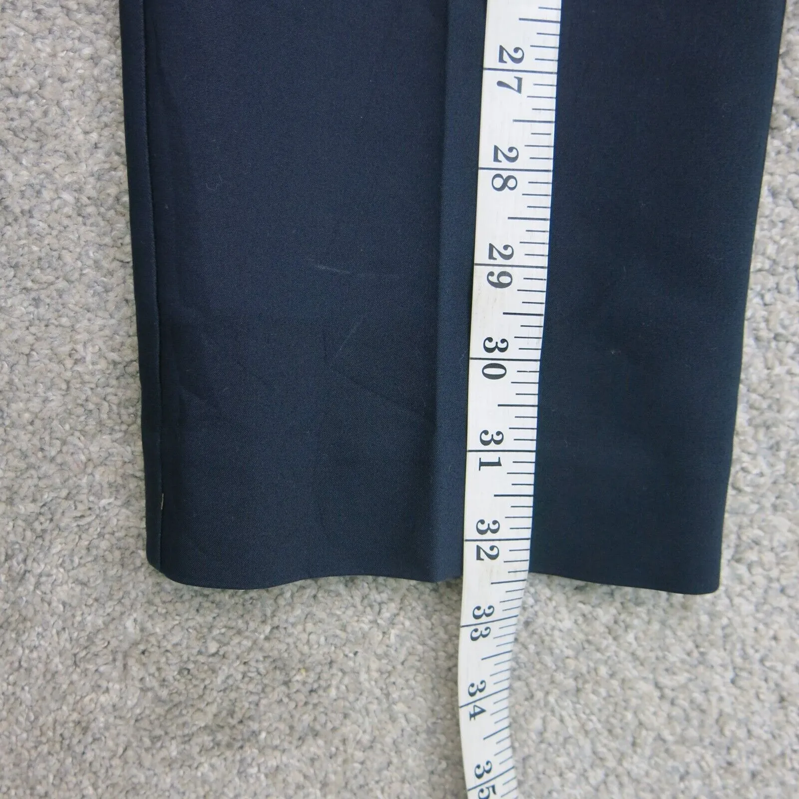 Ann Taylor Womens Curvy Dress Pants Mid Rise Zipper Pockets Navy Blue Size 0
