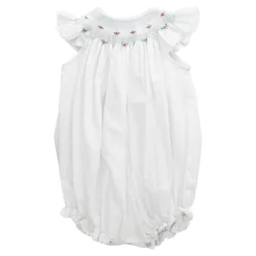 Baily Boys White with Rosebuds Bishop Short Romper
