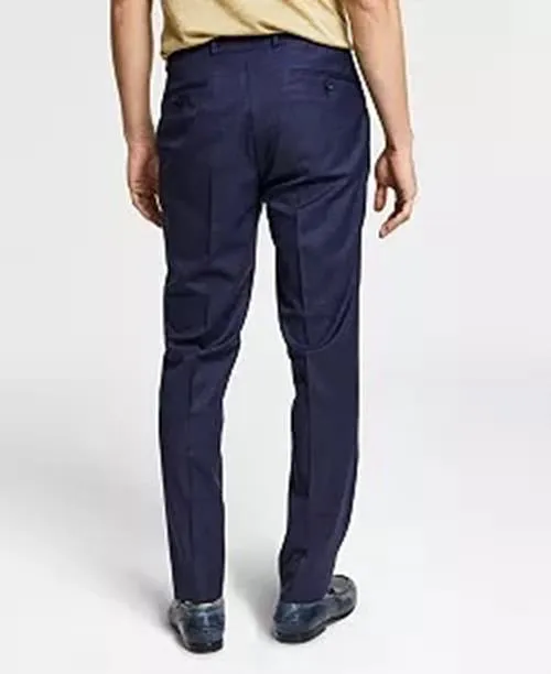 Bar Iii Mens Skinny fit Dress Pants 34 / 32 Blue Plaid