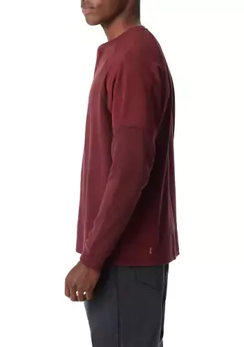 Bass Outdoor Men's Thermal Raglan Long Sleeve Henley T Shirt Red Large
