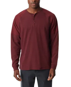 Bass Outdoor Men's Thermal Raglan Long Sleeve Henley T Shirt Red Large