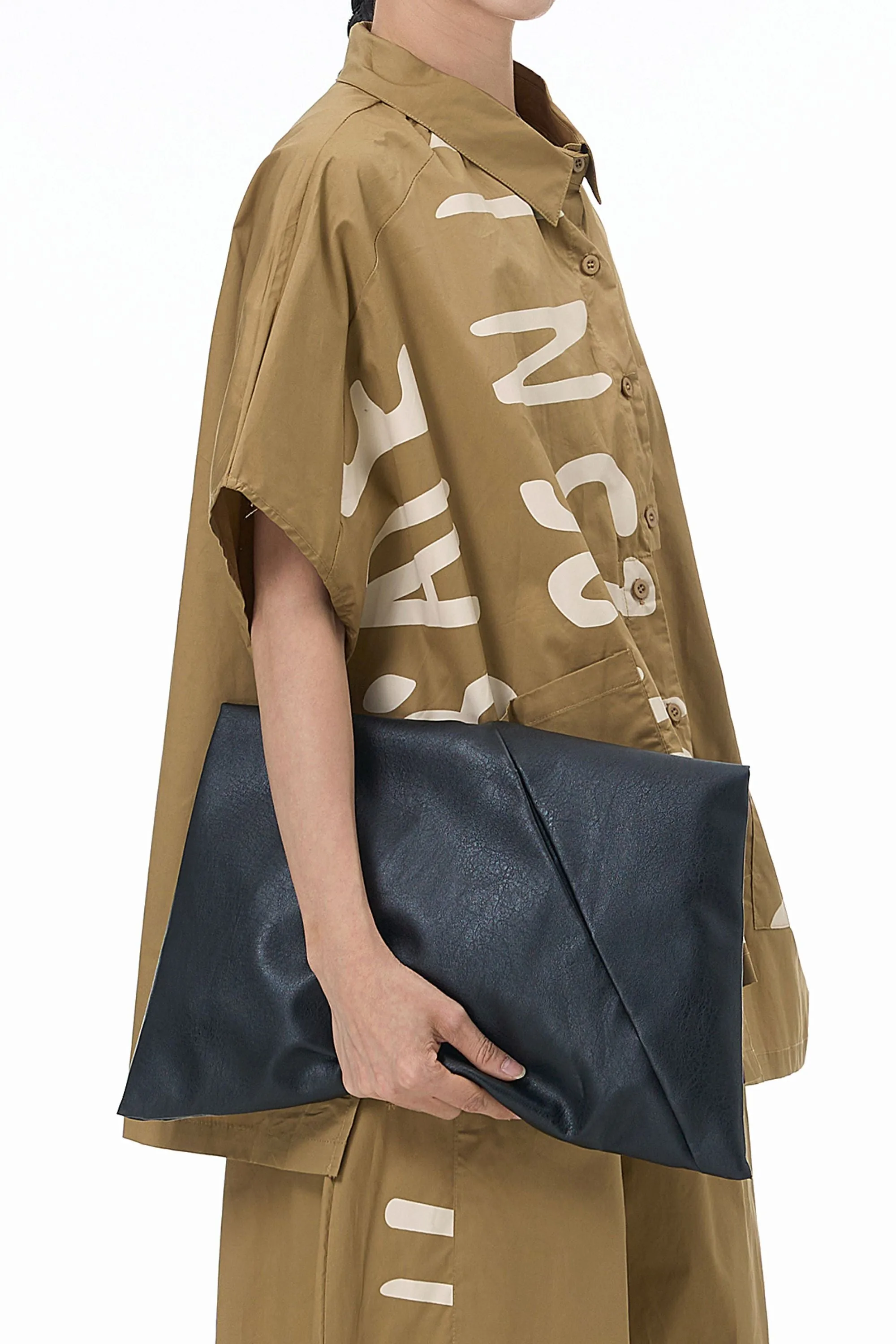 BEIGE CLAY CASCADE OVERSIZED SHIRT