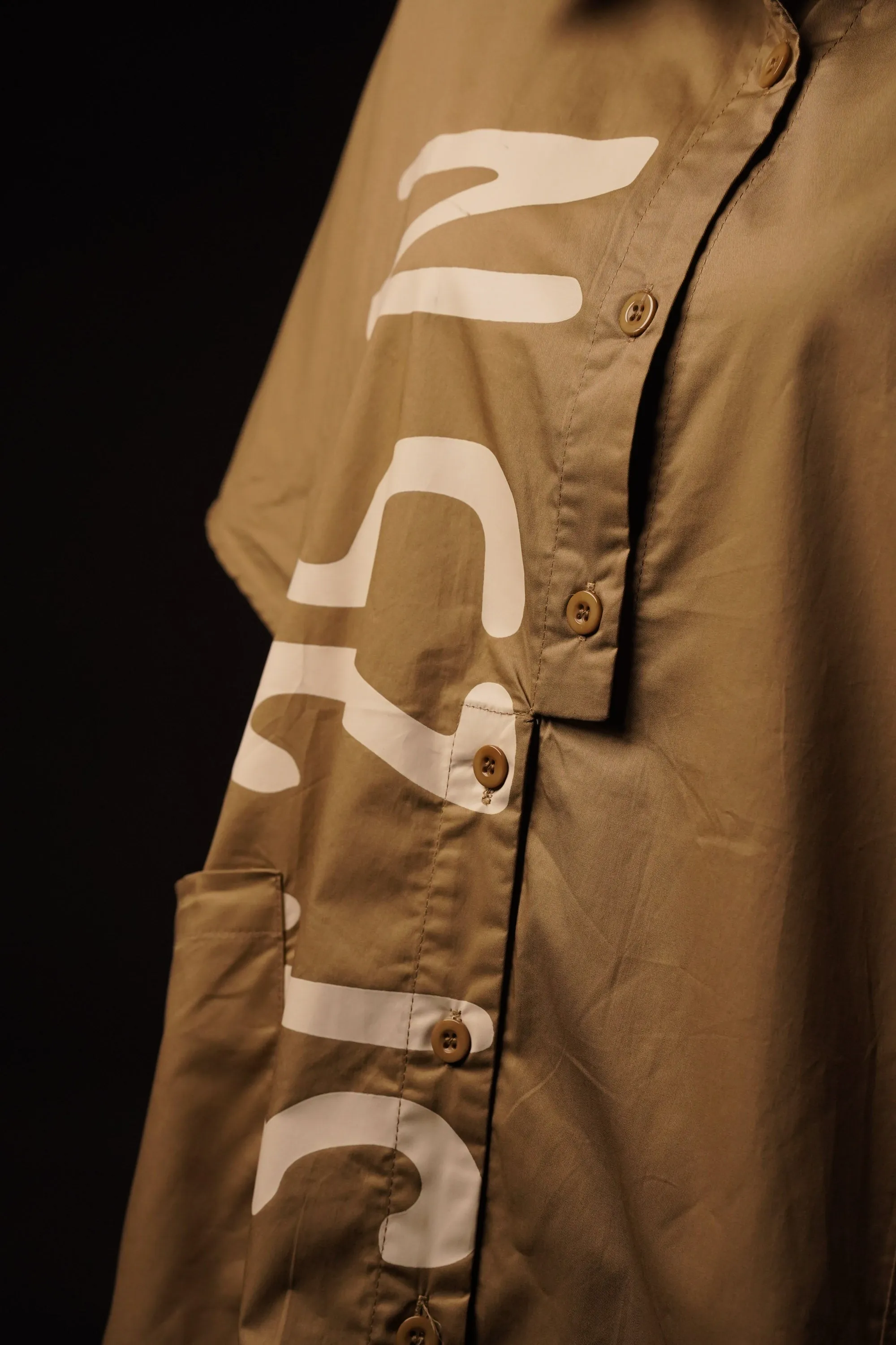 BEIGE CLAY CASCADE OVERSIZED SHIRT