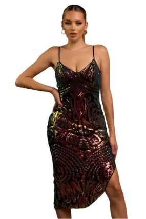 BLACK TIE - MULTI CAMI SEQUIN DRESS