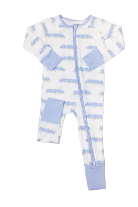 Blue Train Romper