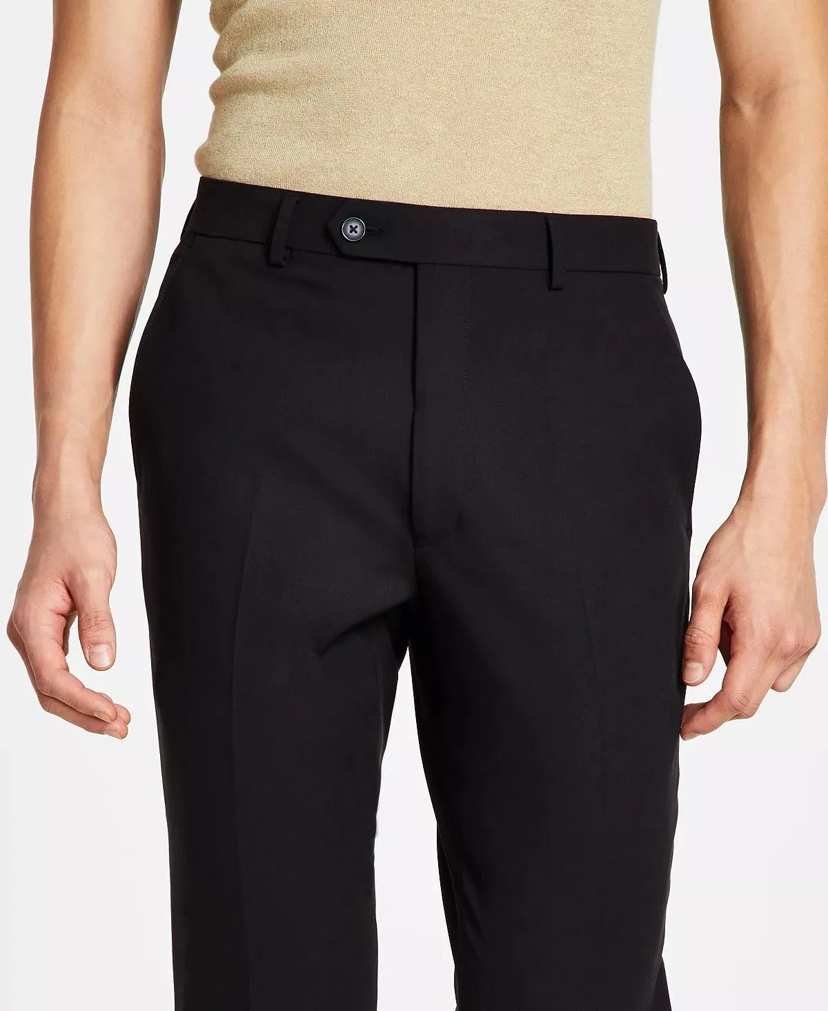 Calvin Klein Mens Skinny fit Dress Pants 36 / 30 Black Solid Stretch
