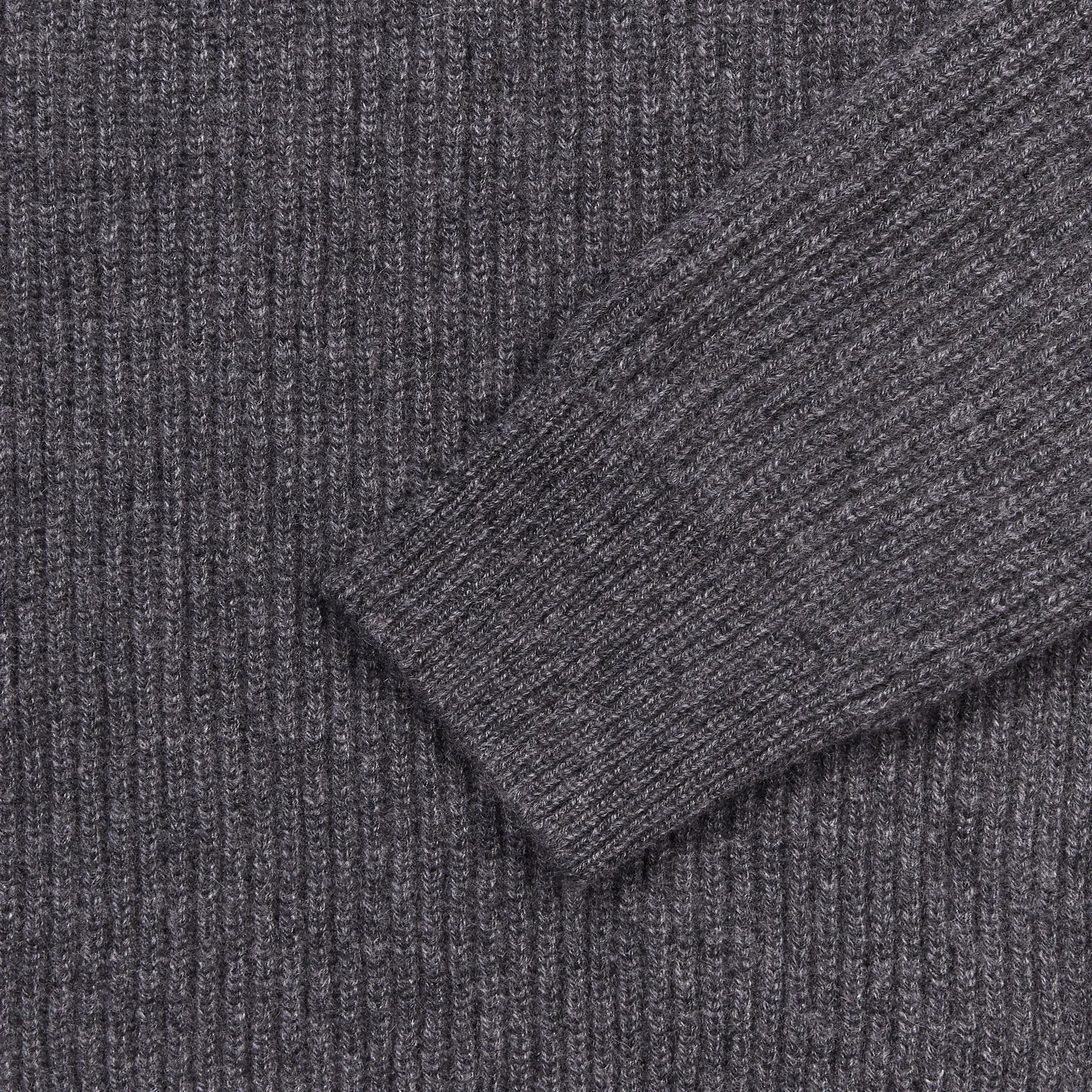 Cashmere alpine half zip sweater in grey mélange