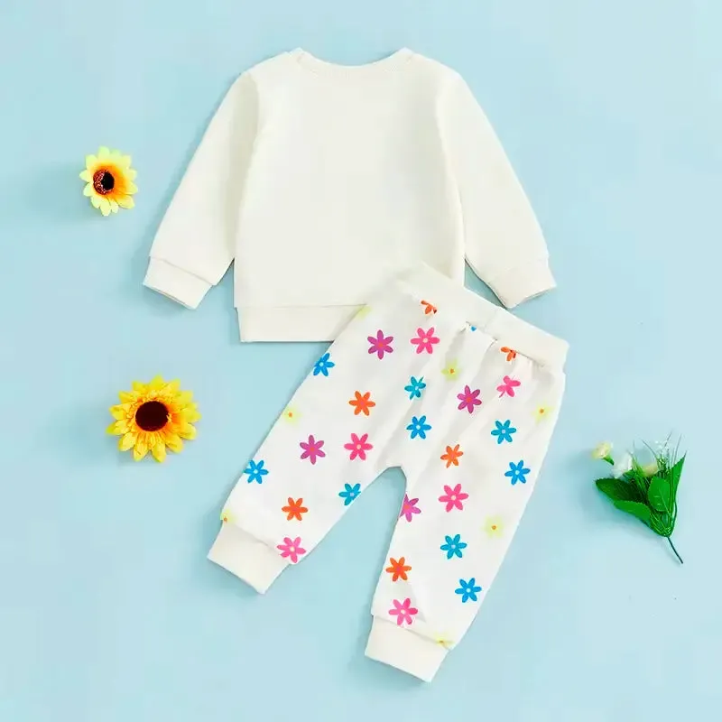 Colorful Love Set 💗 "LOVE" Sweatshirt & Star Print Joggers (0-3T)