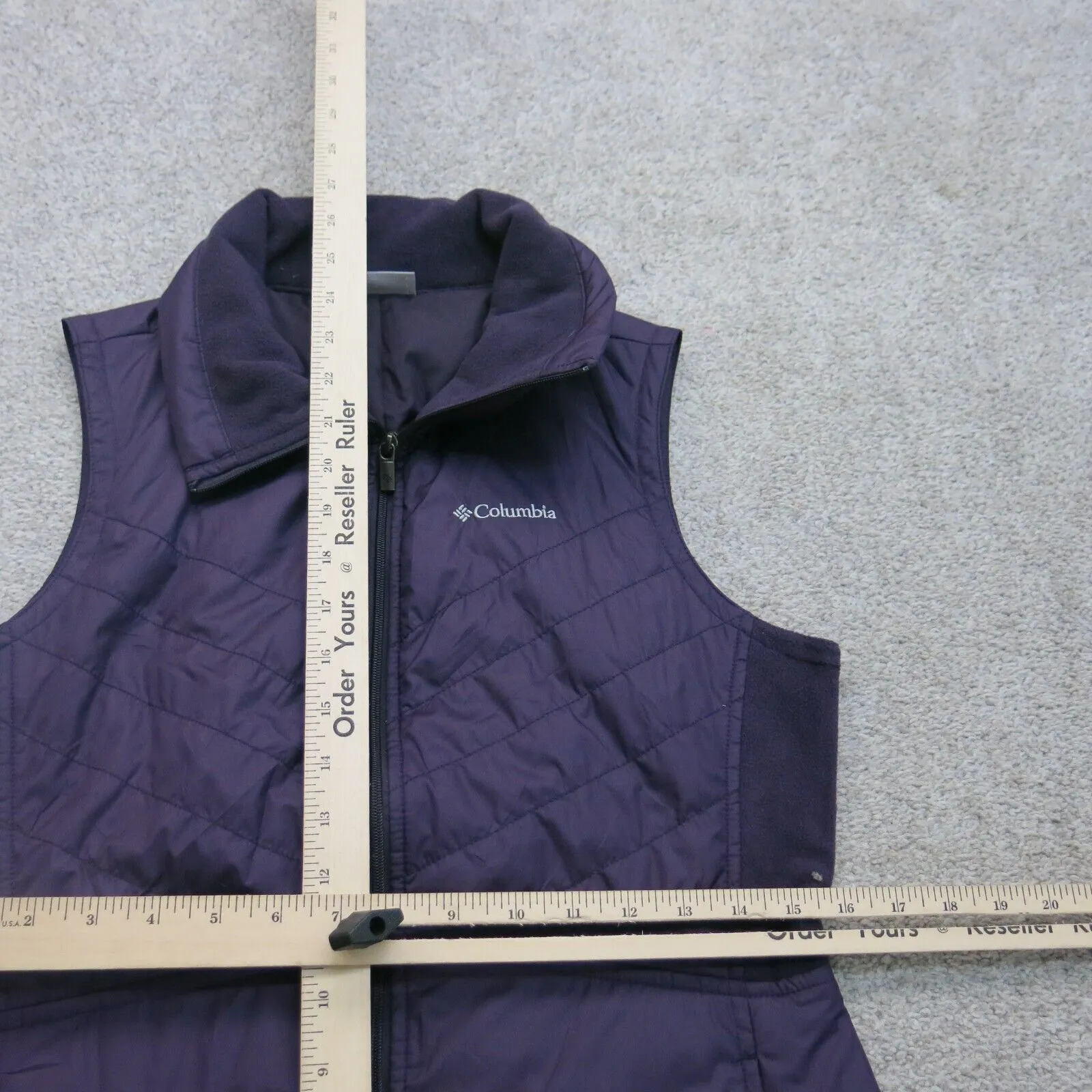 Columbia Sportswear Womens Quilted Vest Jacket Full Zip Up Purple Size Small