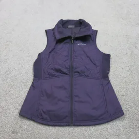 Columbia Sportswear Womens Quilted Vest Jacket Full Zip Up Purple Size Small
