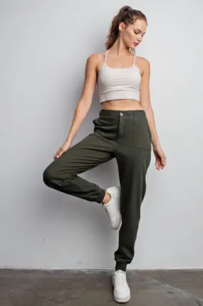 Cotton Stretch Twill Joggers