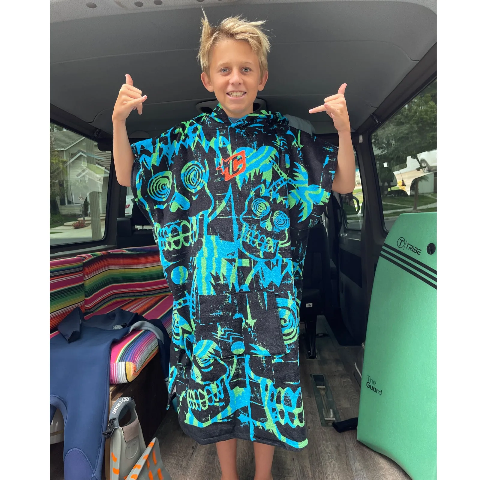 Creatures Of Leisure Grom Poncho - Cyan GN