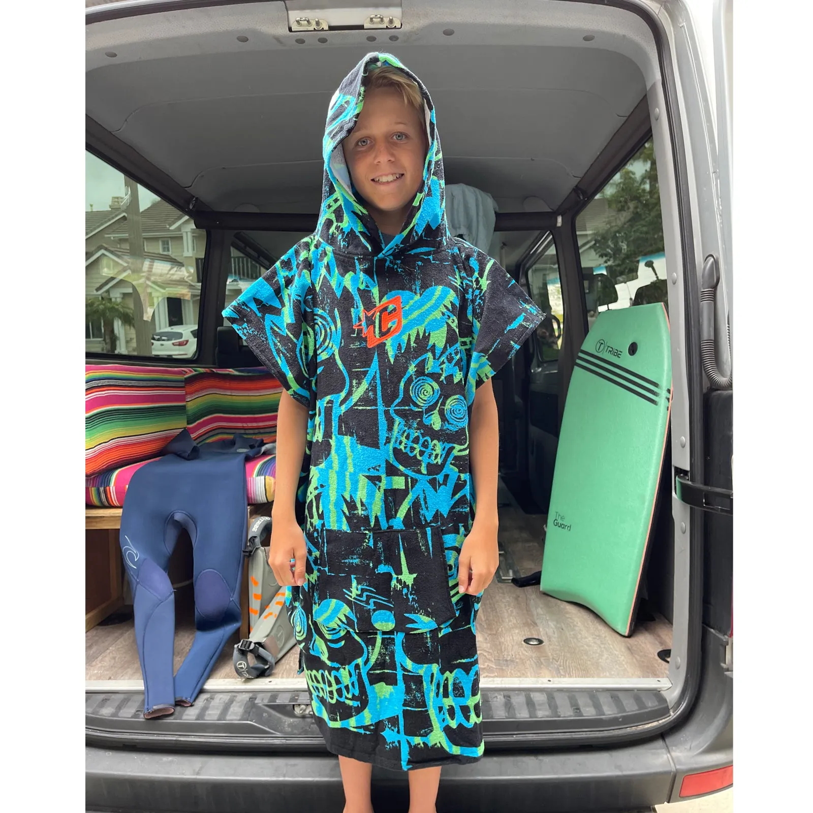 Creatures Of Leisure Grom Poncho - Cyan GN