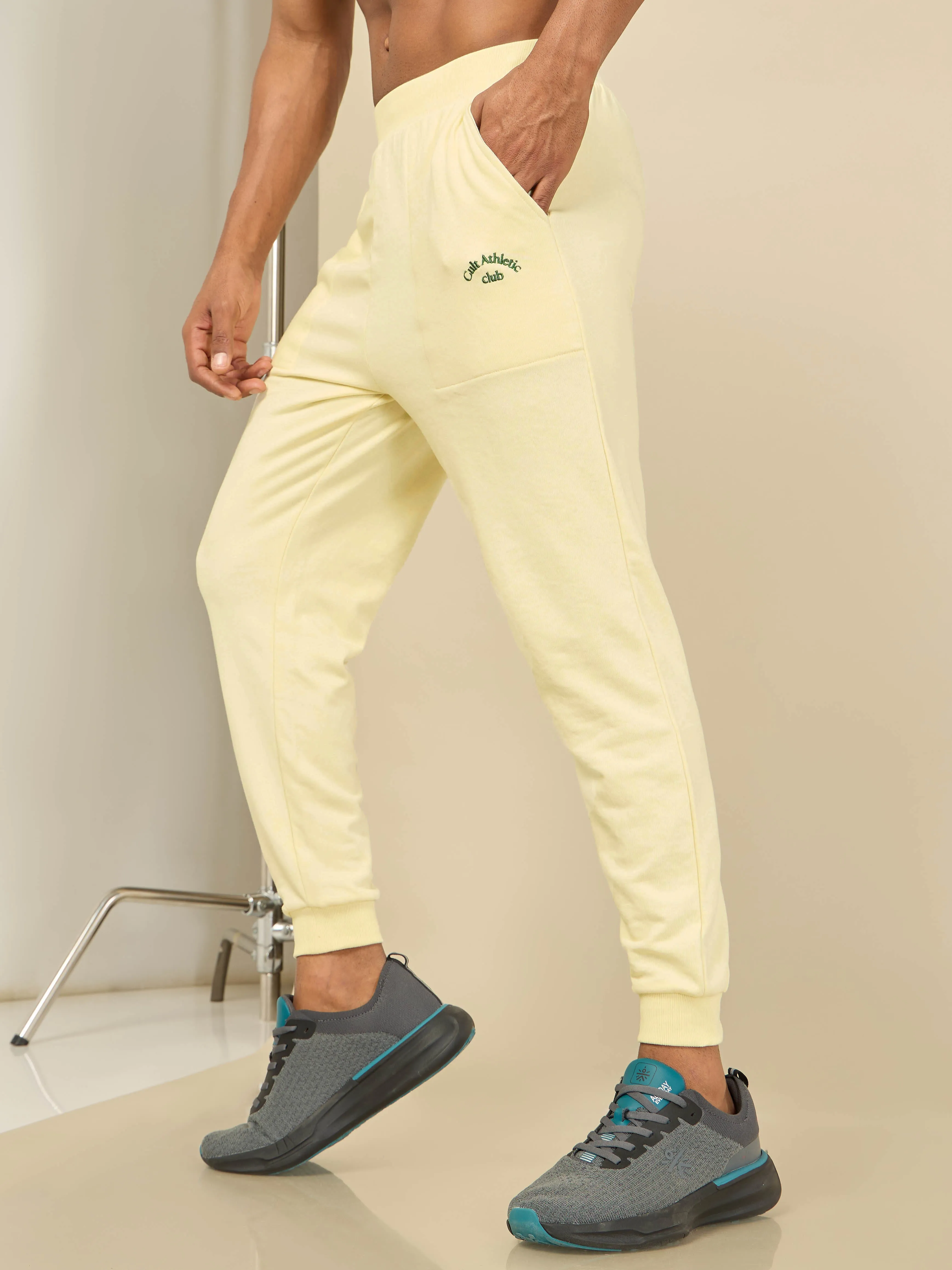 Cult Athletic Club Men Beige Joggers