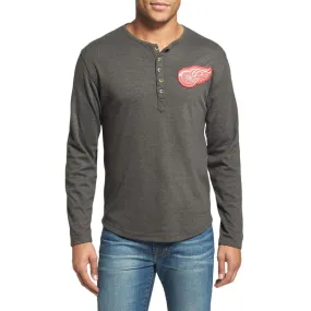 Detroit Red Wings - Chest Logo Primo Adult Henley Long Sleeve T-Shirt