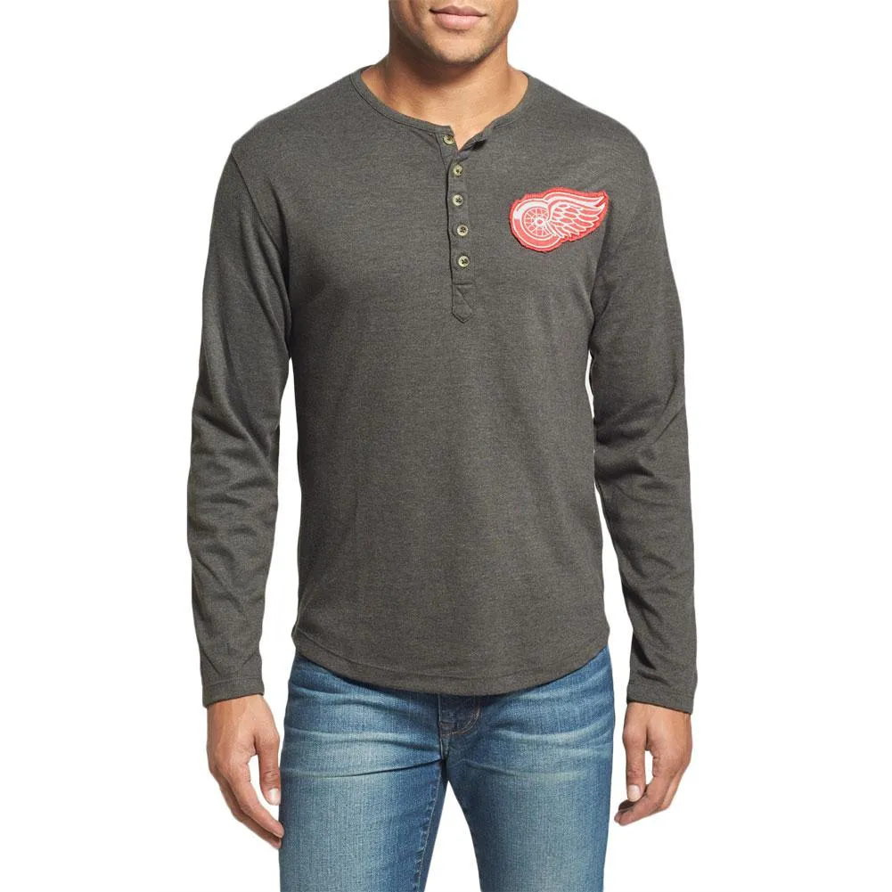 Detroit Red Wings - Chest Logo Primo Adult Henley Long Sleeve T-Shirt