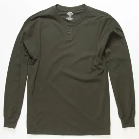Dickies Long Sleeve Henley Tee - Olive Green