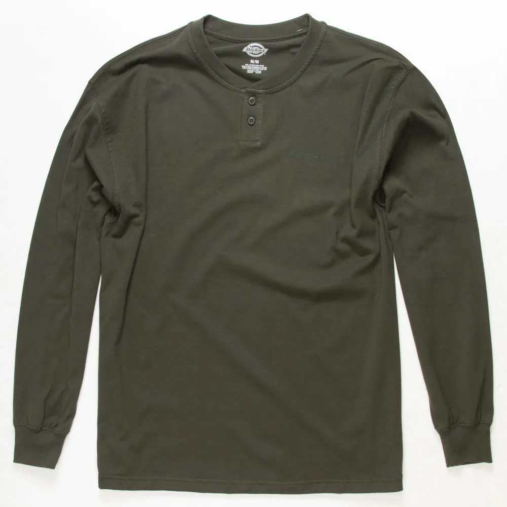 Dickies Long Sleeve Henley Tee - Olive Green