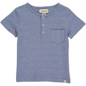 Dodger Blue Ribbed Henley