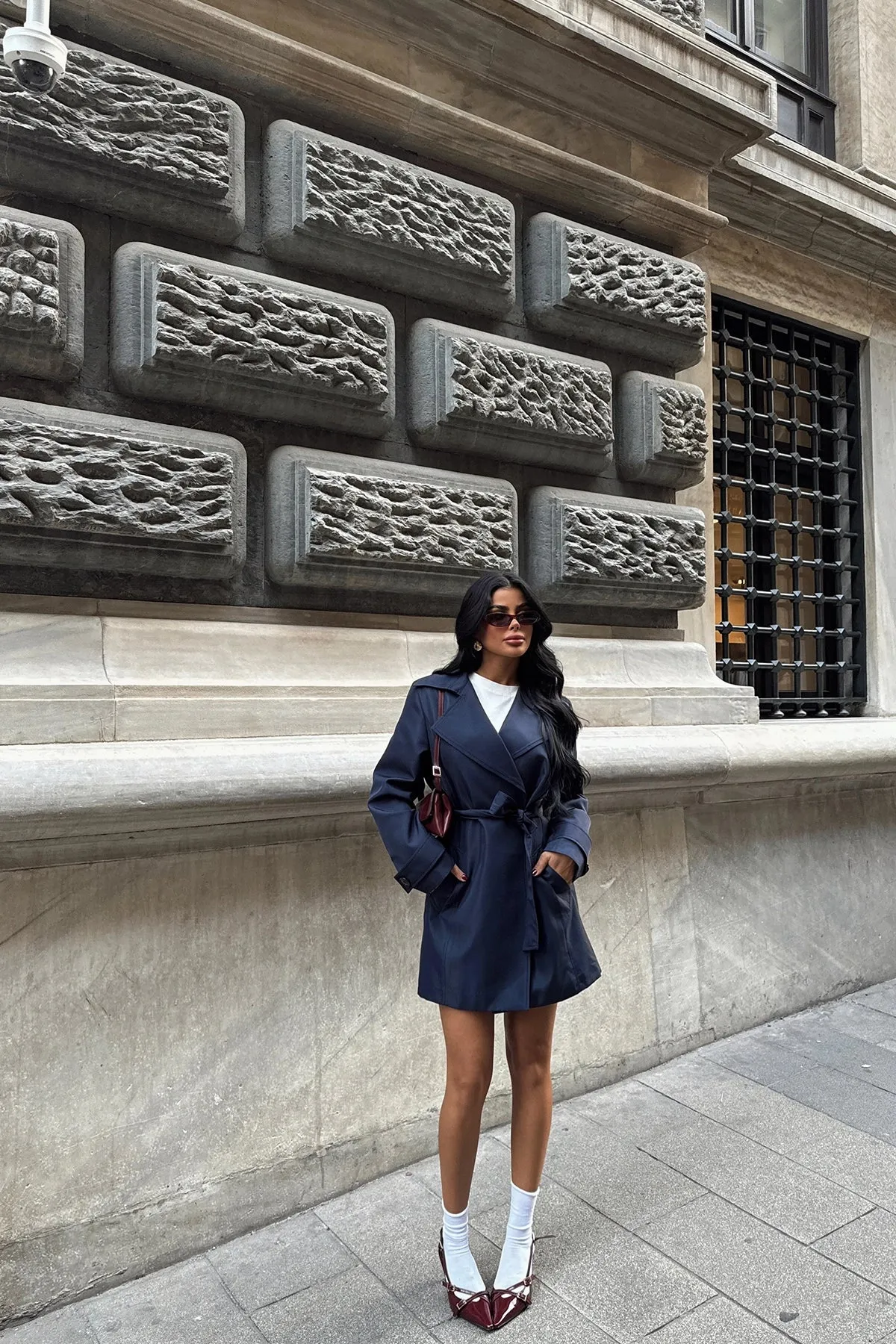 EYY Women Navy Osanna Trench Coat - Troisdorf
