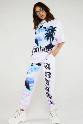 Fantasy Heart Scene Print Cuffed Joggers