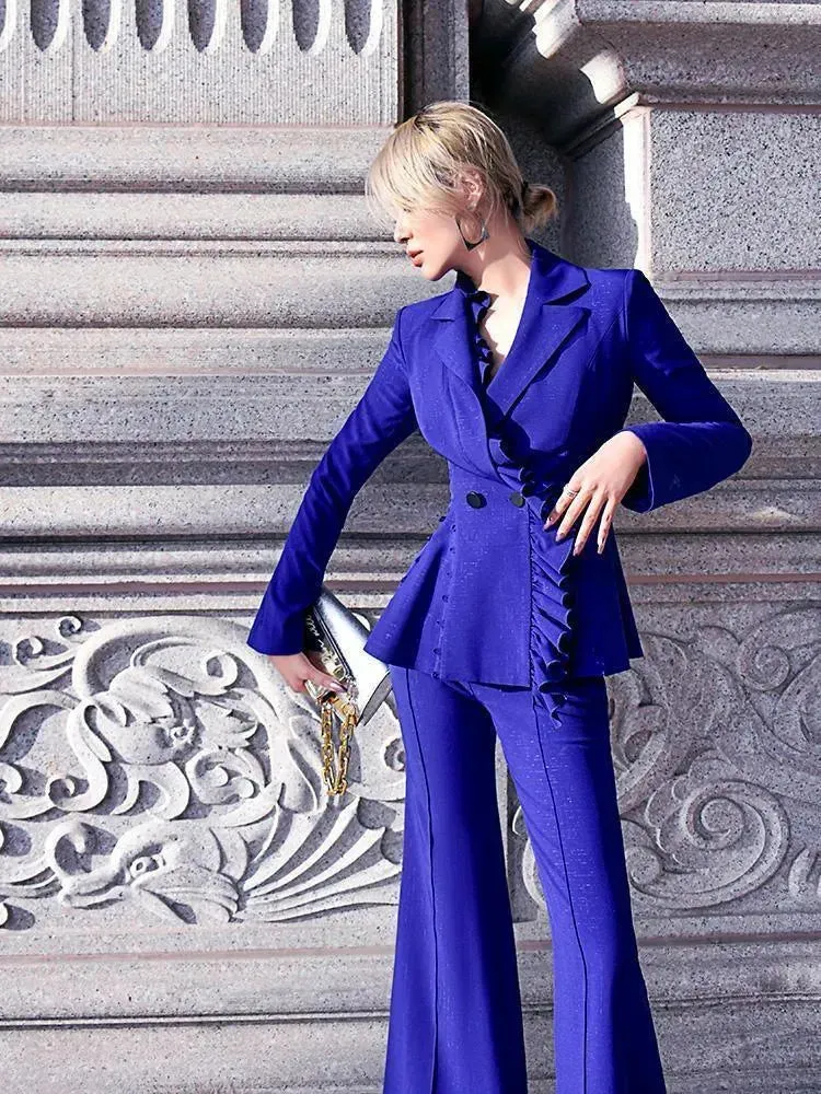 Flared Pants Lotus Leaf Pantsuit