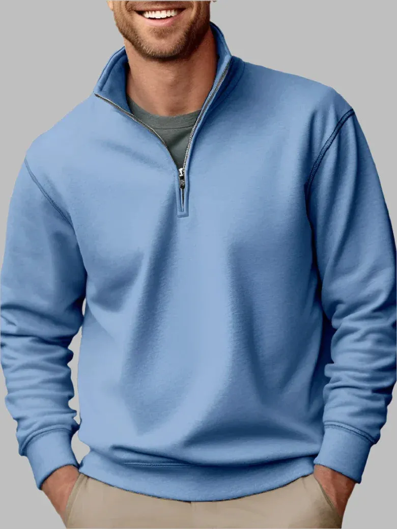 Floris Troyer | Lässiger Herrenpullover mit Reißverschluss für die Freizeit