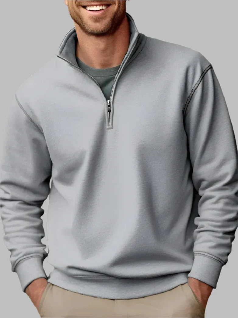 Floris Troyer | Lässiger Herrenpullover mit Reißverschluss für die Freizeit