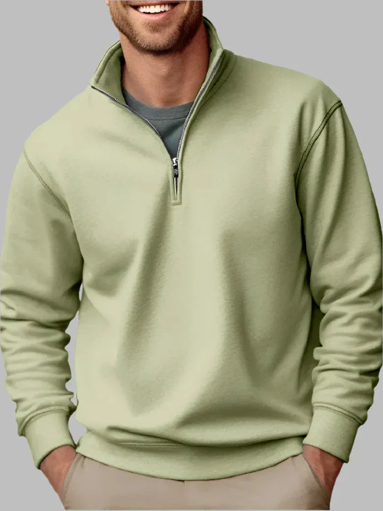 Floris Troyer | Lässiger Herrenpullover mit Reißverschluss für die Freizeit