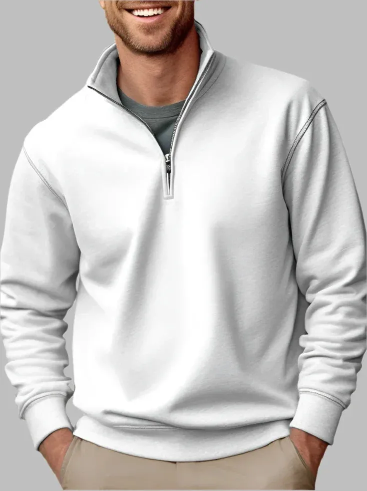 Floris Troyer | Lässiger Herrenpullover mit Reißverschluss für die Freizeit