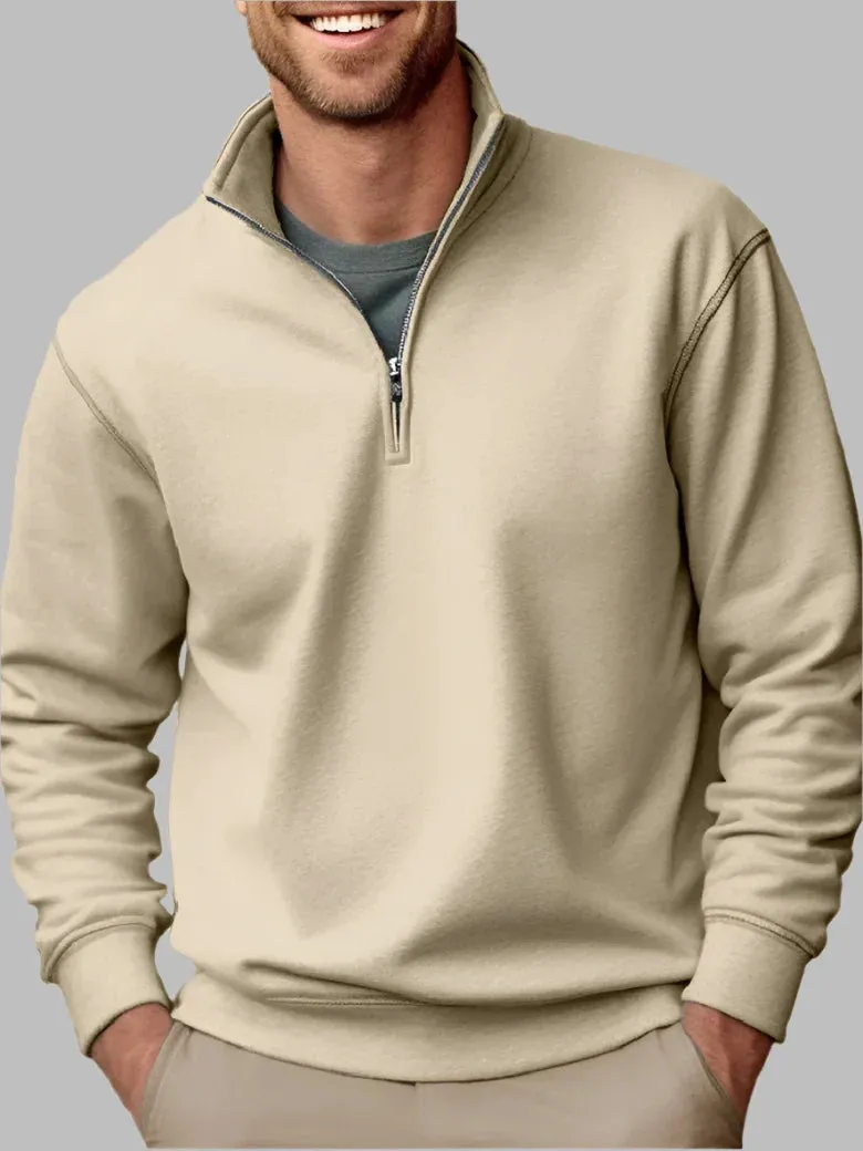 Floris Troyer | Lässiger Herrenpullover mit Reißverschluss für die Freizeit