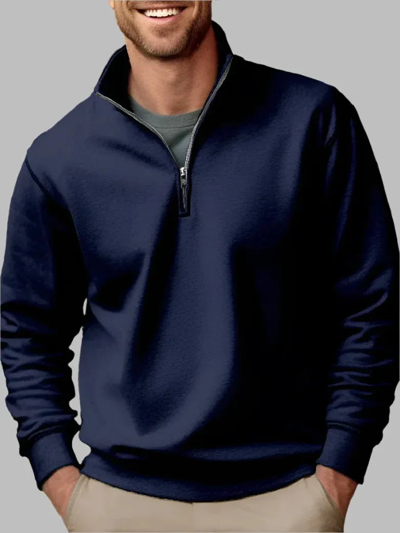 Floris Troyer | Lässiger Herrenpullover mit Reißverschluss für die Freizeit