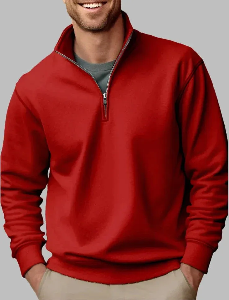 Floris Troyer | Lässiger Herrenpullover mit Reißverschluss für die Freizeit