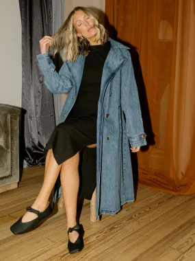 Frnch Carmelina Bleu Jean Trench