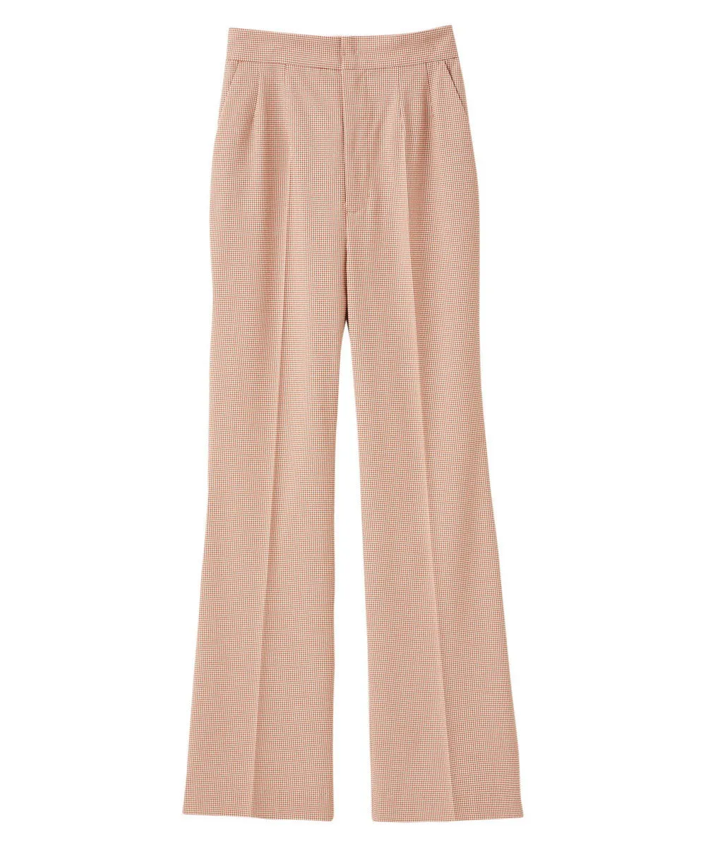 gingham check flared pants