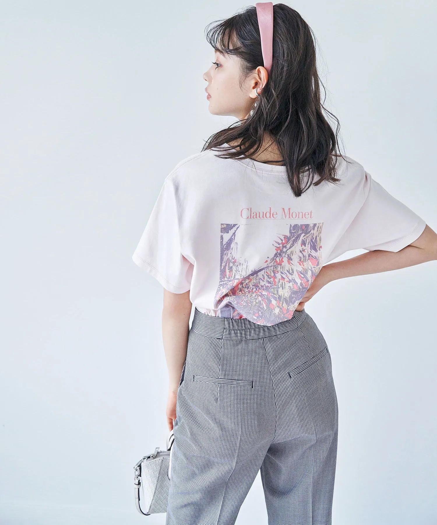 gingham check flared pants