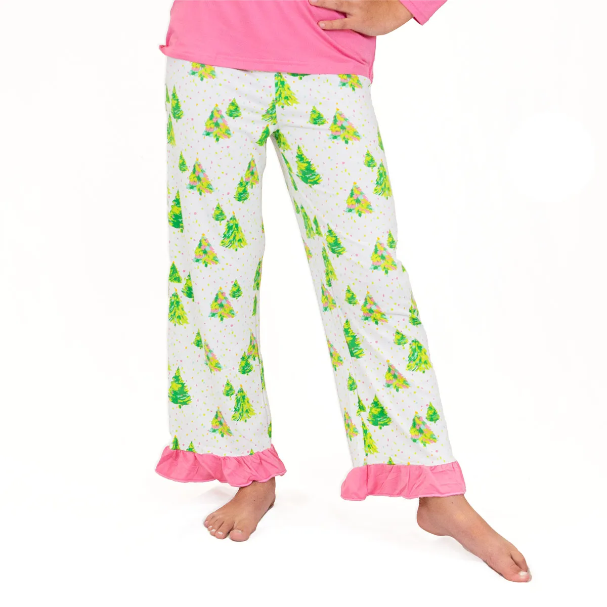 Girls Henley/Ruffle PJ Set