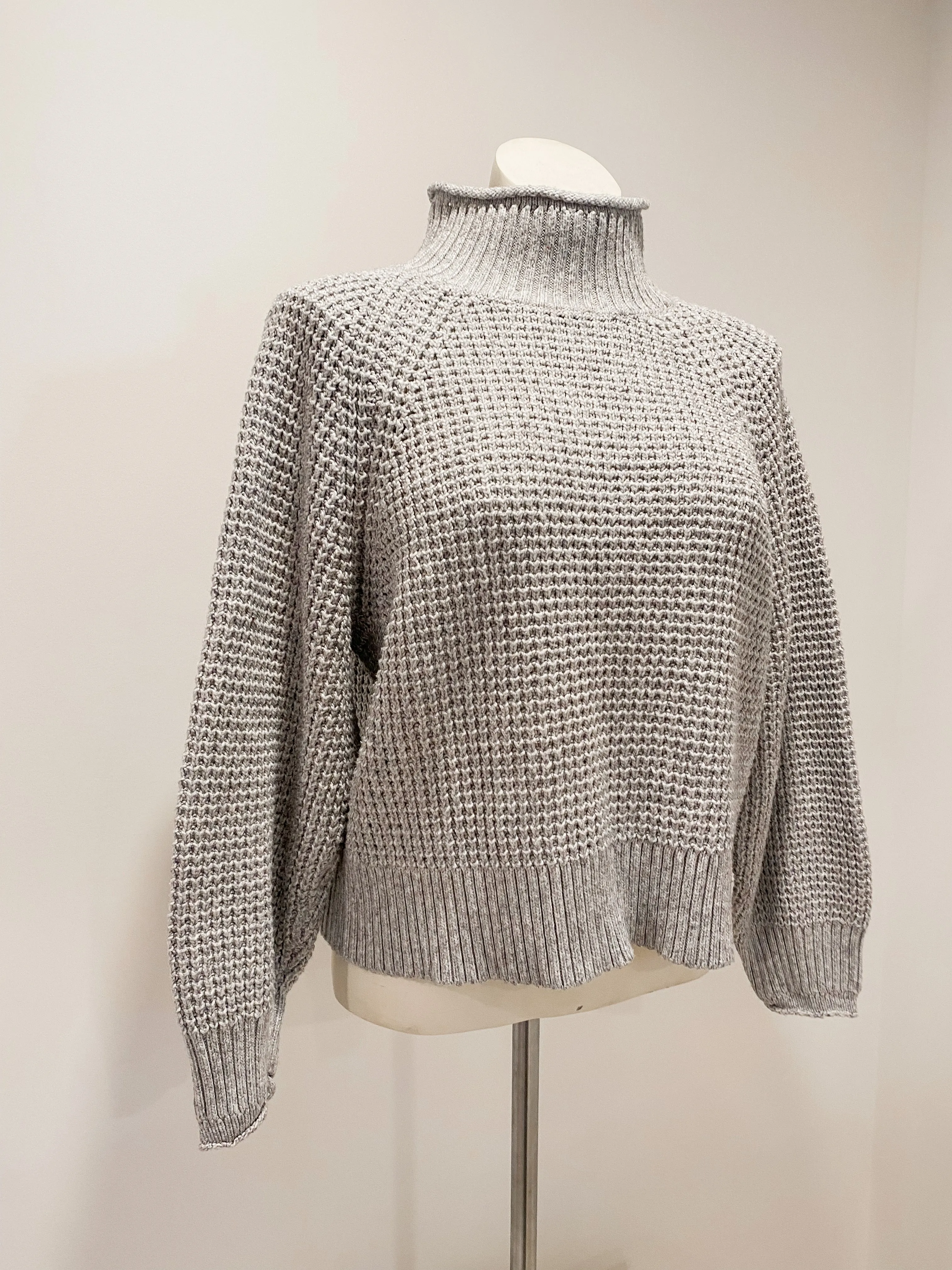 Grey Cozy Knit Pullover