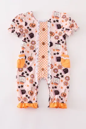 Happy halloween girl romper