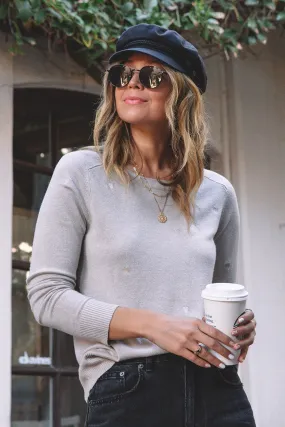Heart Embroidered Pullover Sweater