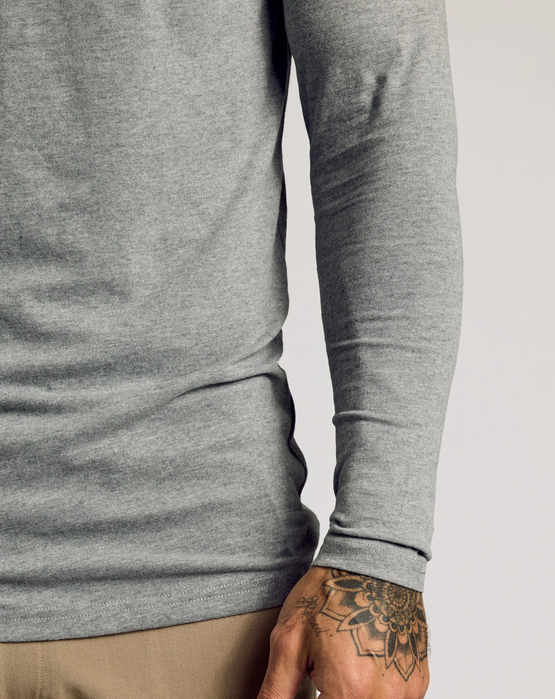 Heather Gray Long Sleeve Tall Classic Henley
