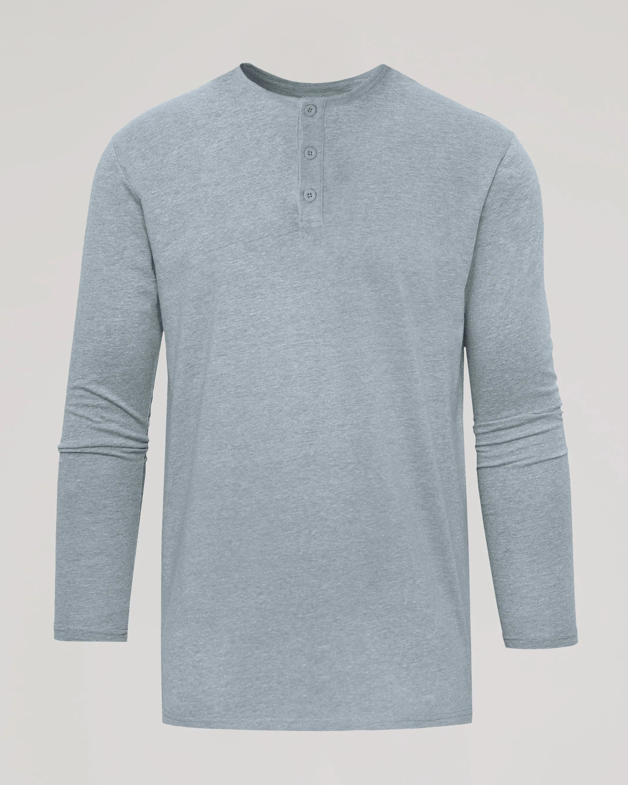 Heather Gray Long Sleeve Tall Classic Henley