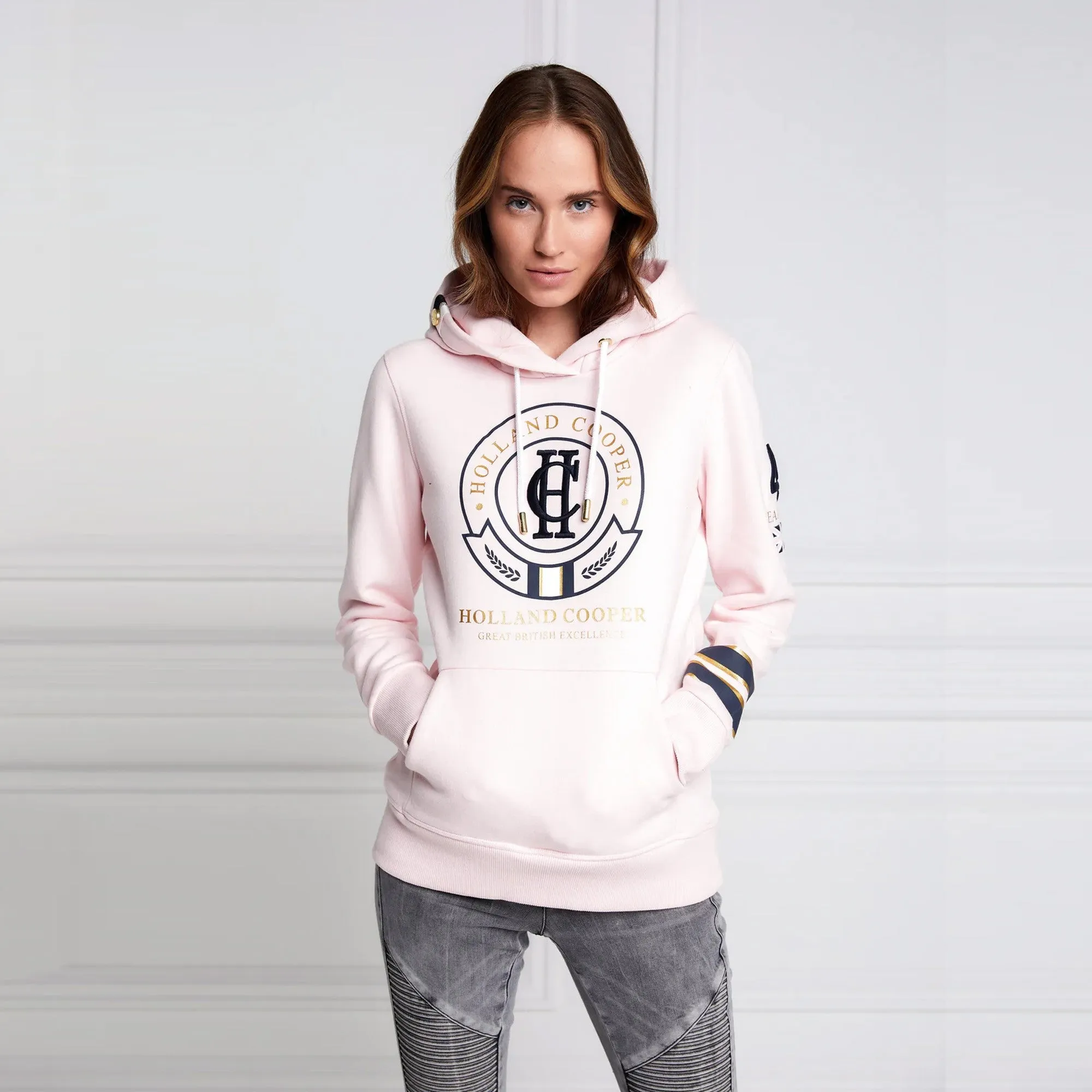 Holland Cooper Heritage Hoodie - Blush Marl