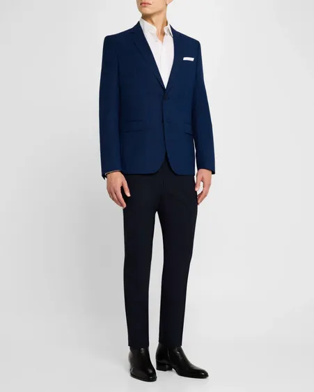 Hugo Boss Mens Slim Fit Genius Wool Dress Pants Blue 30 x 30